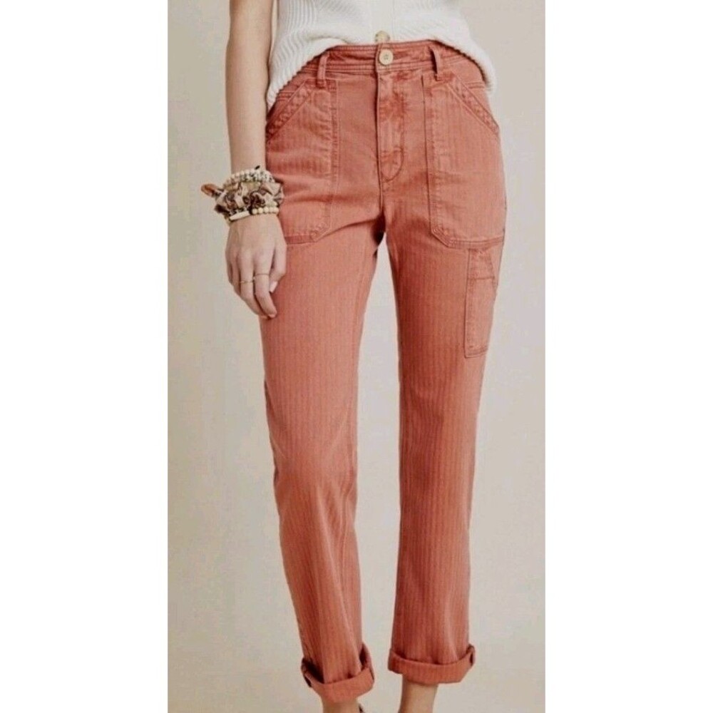 Anthropologie Herringbone Carpenter Pants Straight Leg Sz 2 (26) Salem Halloween